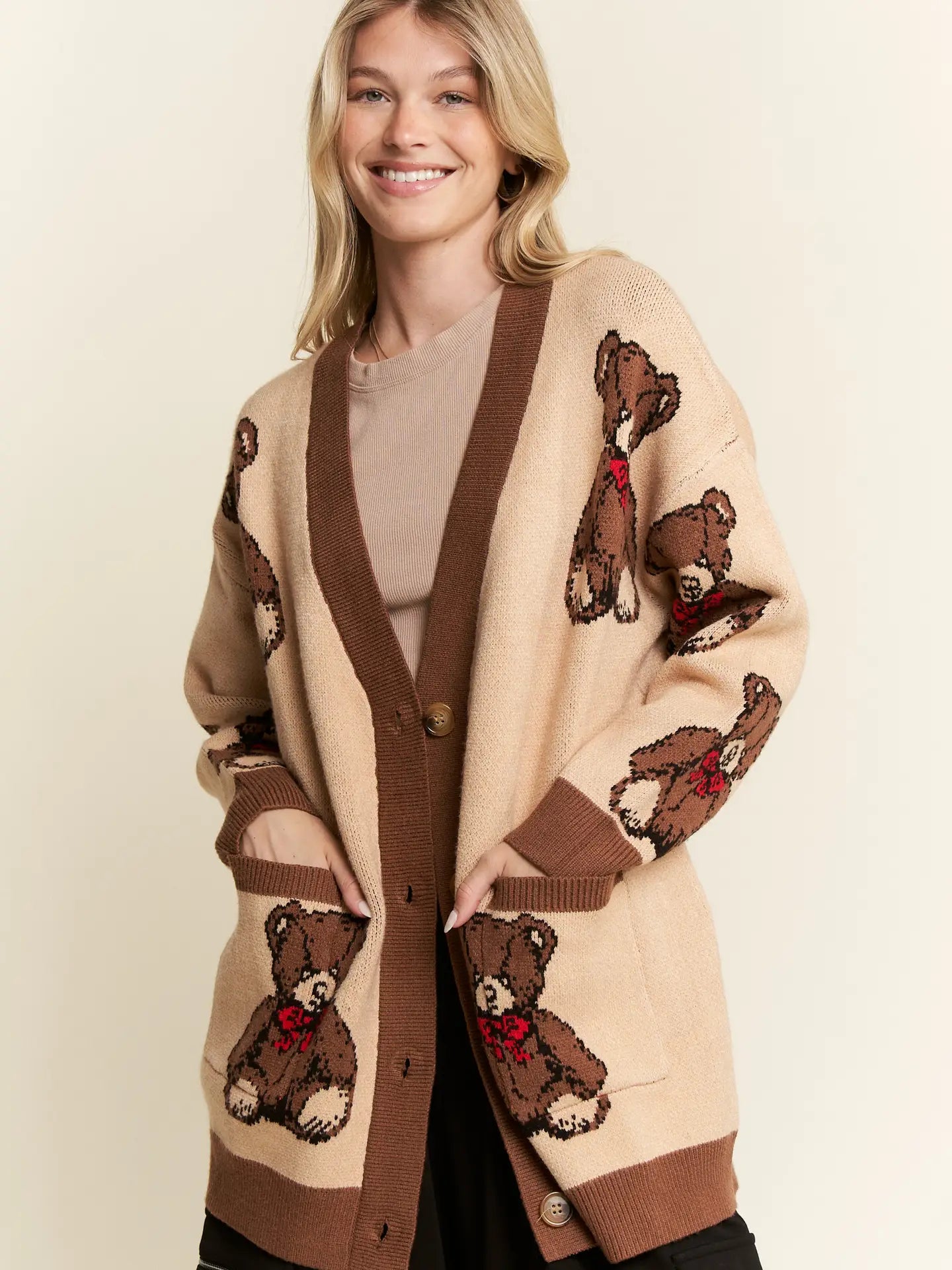 Mocha Brown Beary Adorable Cardigan