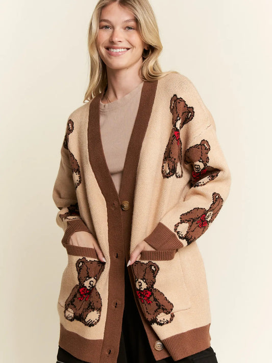 Mocha Brown Beary Adorable Cardigan
