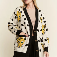 Cream Cheetahlicious Cardigan