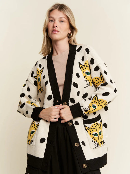 Cream Cheetahlicious Cardigan