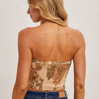Paisley Satin Bandana Tube Top