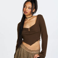 Brown Pixie Top