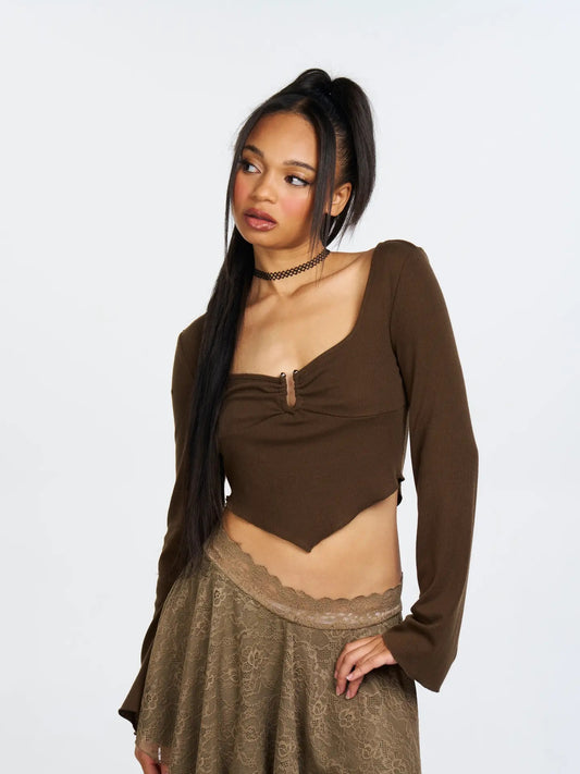 Brown Pixie Top