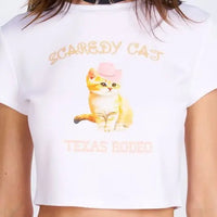 White Rodeo Kitty Baby Tee