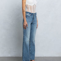Mesh Bustier Boning Detail Short Sv Top