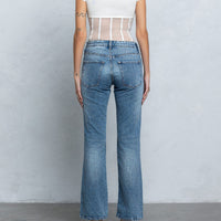 Mesh Bustier Boning Detail Short Sv Top