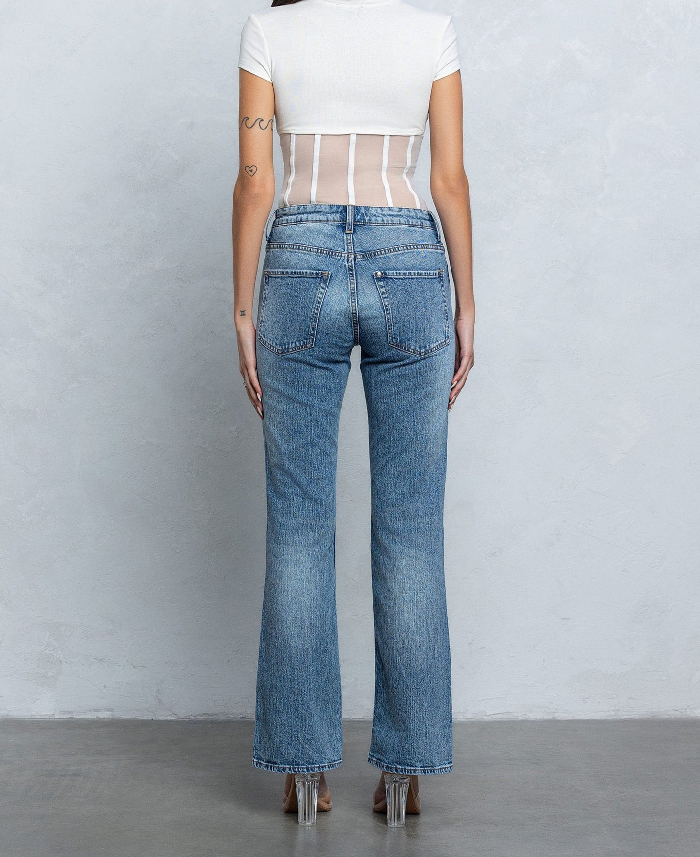 Mesh Bustier Boning Detail Short Sv Top