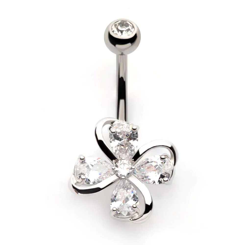 Teardrop Twist CZ Navel