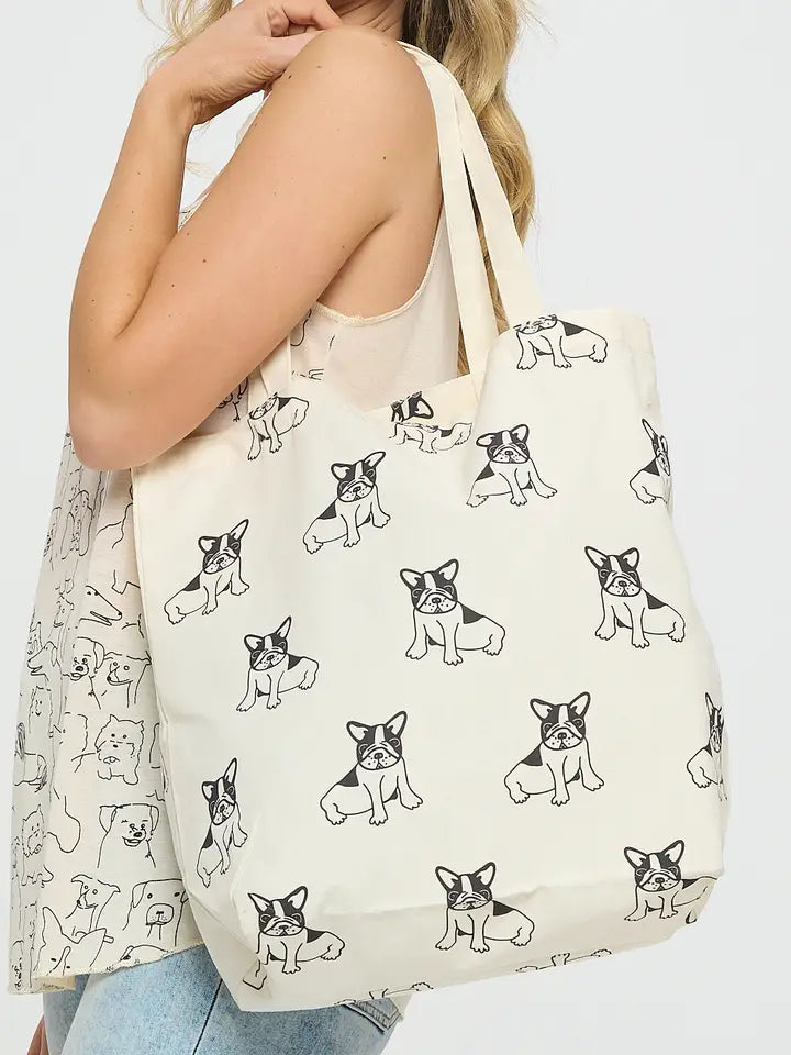 Multi Dog Print Tote Bag