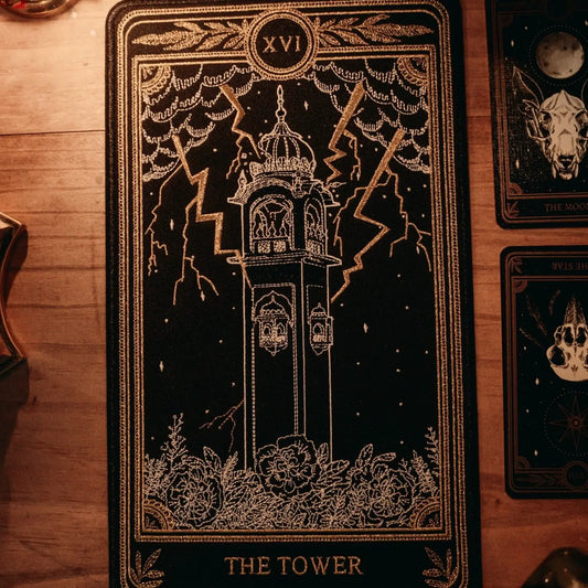The Tower Tarot Card Large Embroidered Patch