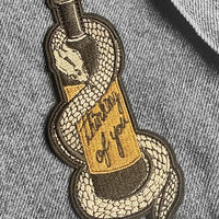 Thinking of You Wine Bottle Embroidered Iron-On Patch