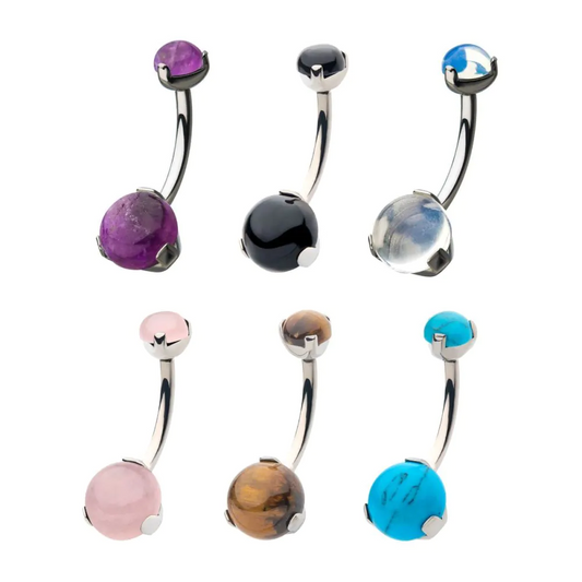 Prong 5mm / 8mm Stone Titanium Navel
