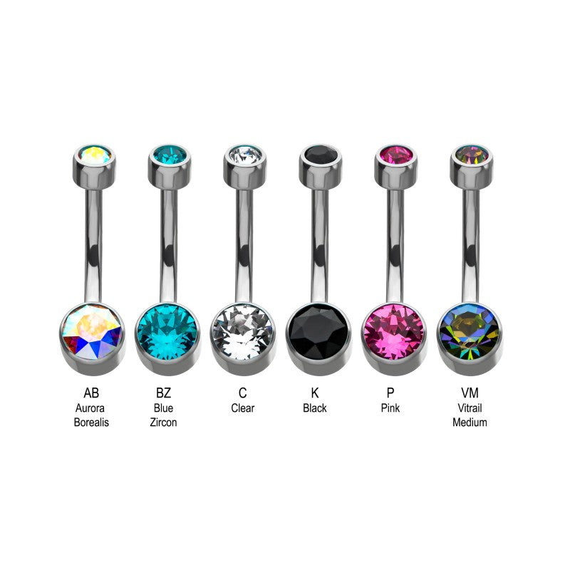 Bezel Double Gem Navel