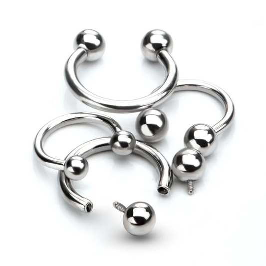 Double Ball 12g Circular Barbell Titanium