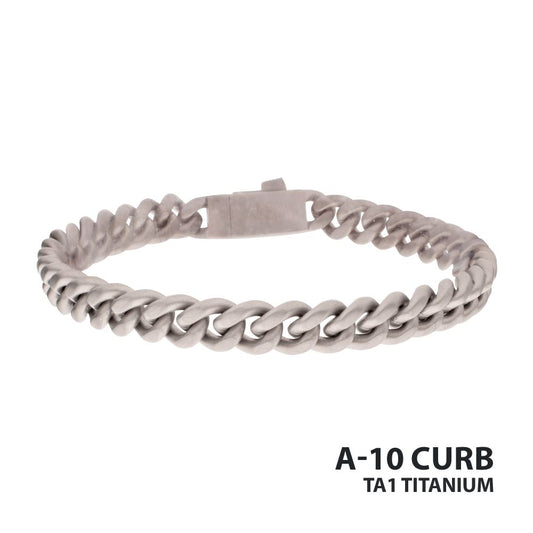 8mm Titanium Flat Clasp Miami Cuban Bracelet 8.5"