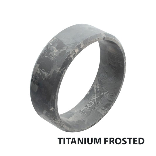 Titanium Beveled Frosted Ring Size 11.5