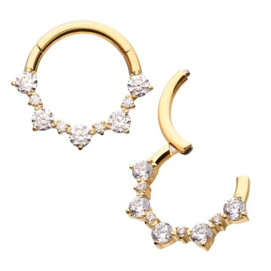 1mm And 2mm Cluster Gem Hinged Hoop