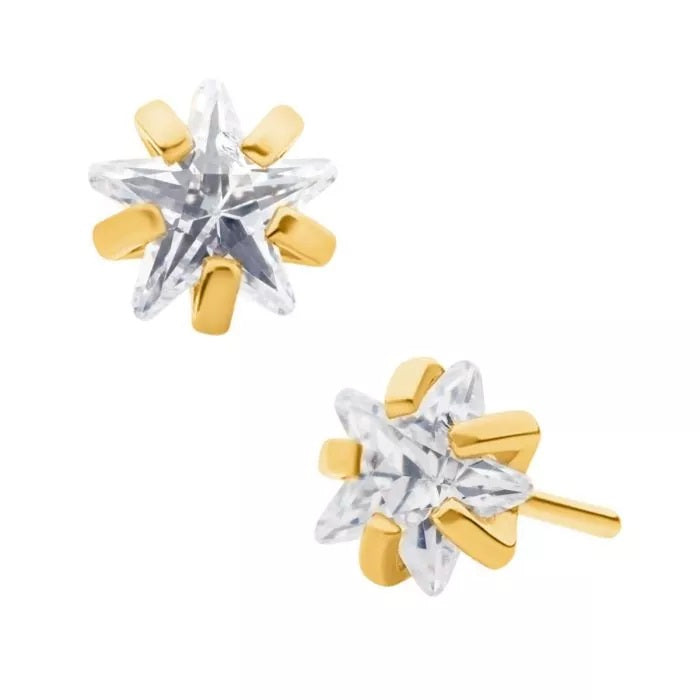 24kt Prong Star Threadless Top