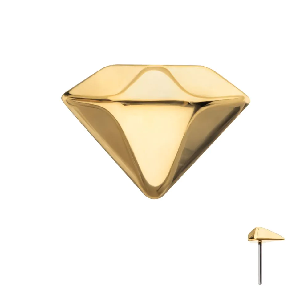 3D Diamond 24kt Gold PVD Threadless Top