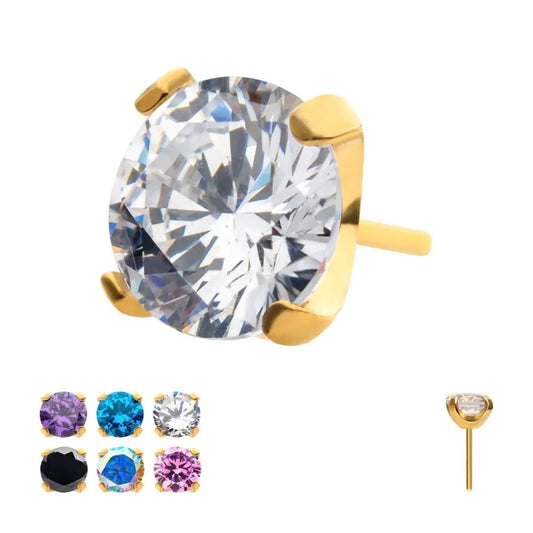 24kt PVD Prong Gem Threadless Top