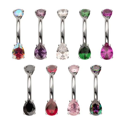 Prong 4mm / 6mm Teardrop Titanium Navel