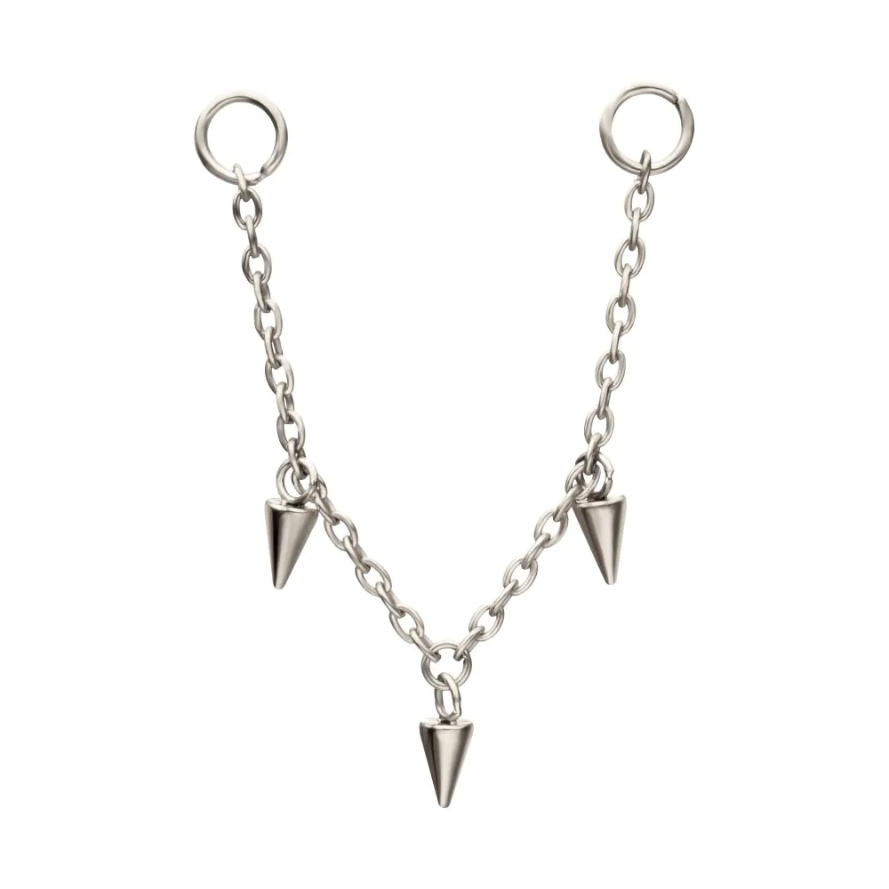 Spike Rolo Chain Platinum PVD Titanium 40mm