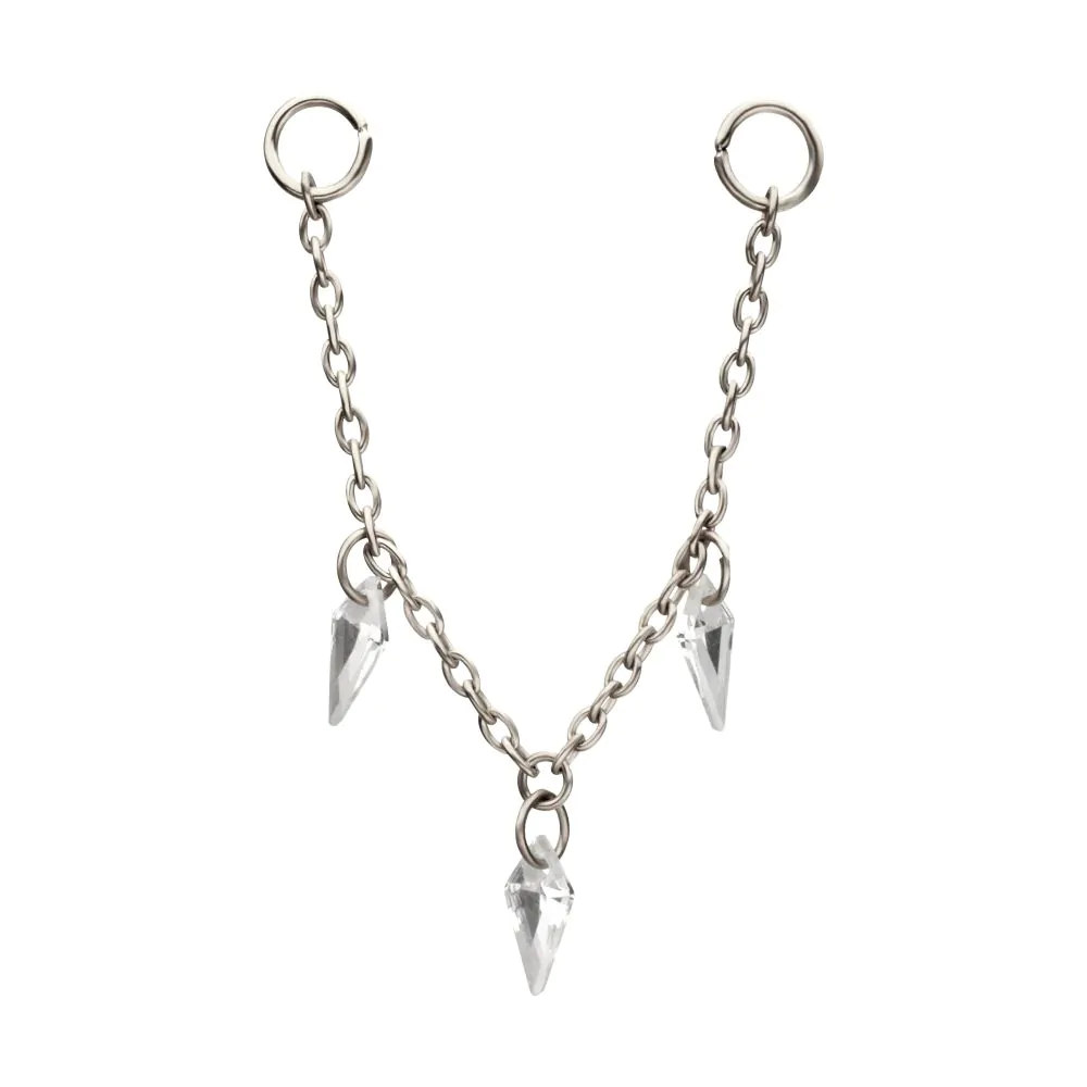 Kite Floating CZ Rolo Chain Platium PVD Titanium 40mm