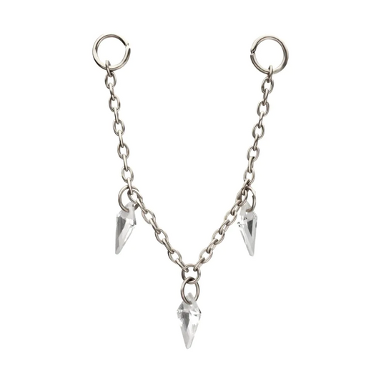 Kite Floating CZ Rolo Chain Platium PVD Titanium 40mm