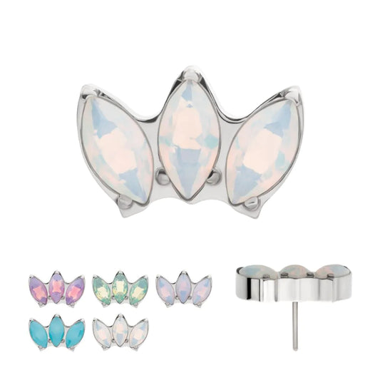 3 Marquise Opaliite Cluster Threadless Top