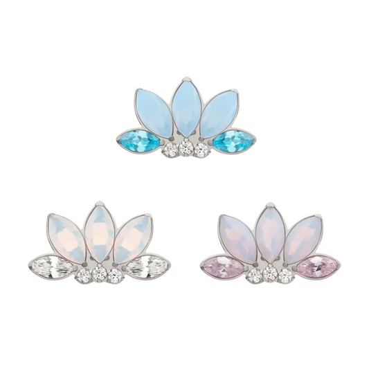 Opalite And CZ Marquise & Round Threadless Top