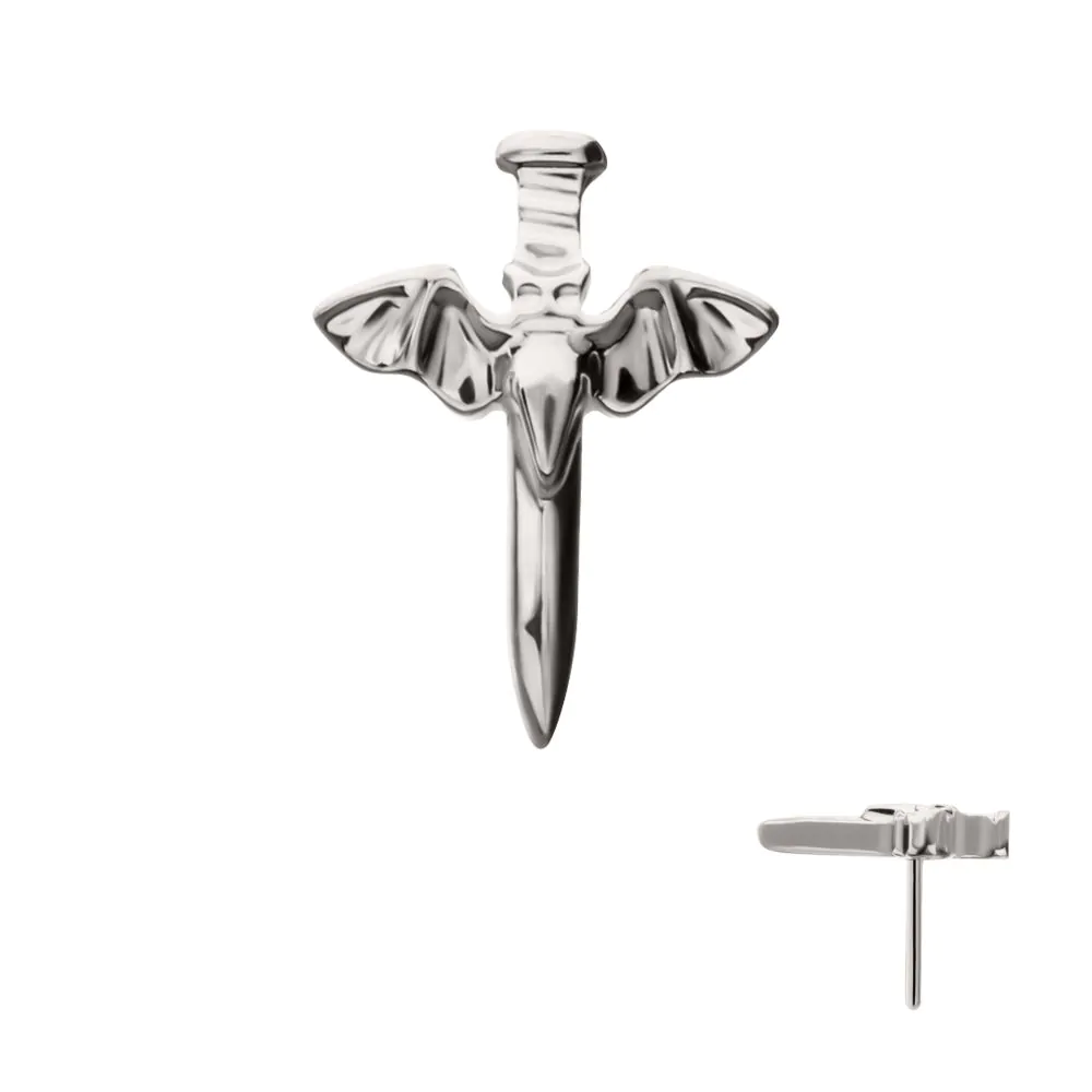 Bat Dagger Detailed Titanium Threadless Top