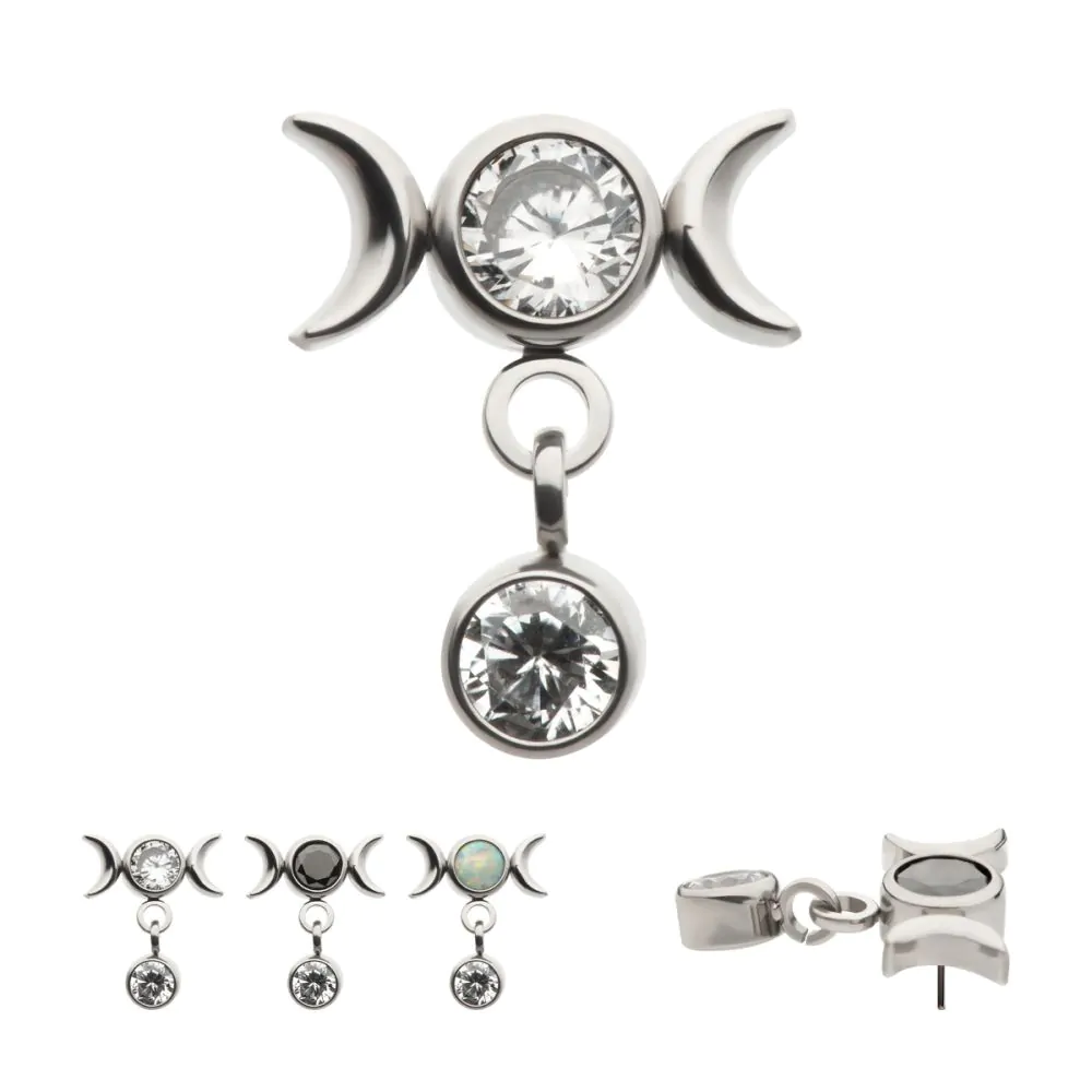 Moon Phase With Mini Bez Cz Dangle