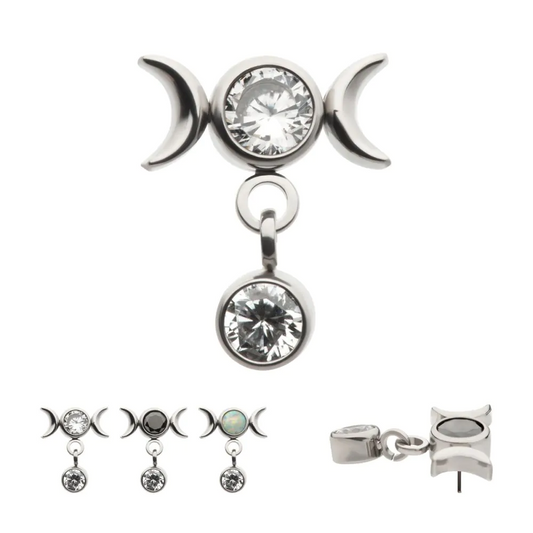 Moon Phase With Mini Bez Cz Dangle