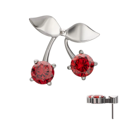 Cherry Prong Jewels Titanium Threadless Top