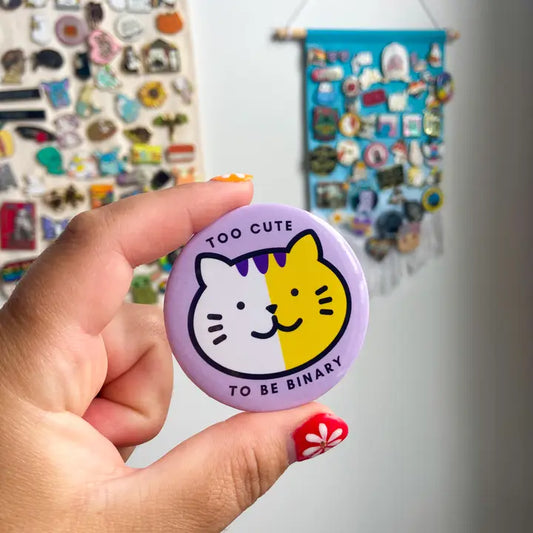 Too Cute To Be Binary Pinback Button