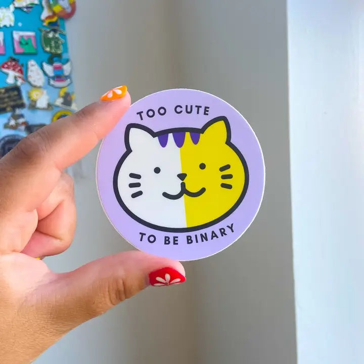 Too Cute To Be Binary Vinyl Sticker – Culture Craze