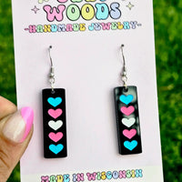 Transgender Pride Flag Bars On Black Acrylic
