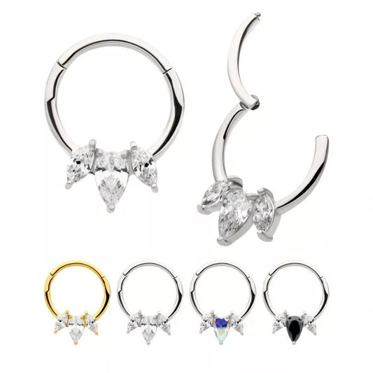 Triple Marquise Hinged Hoop