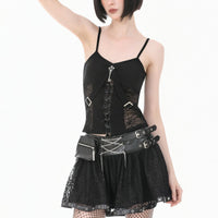 Spiderweb Lace-Up Corset Top
