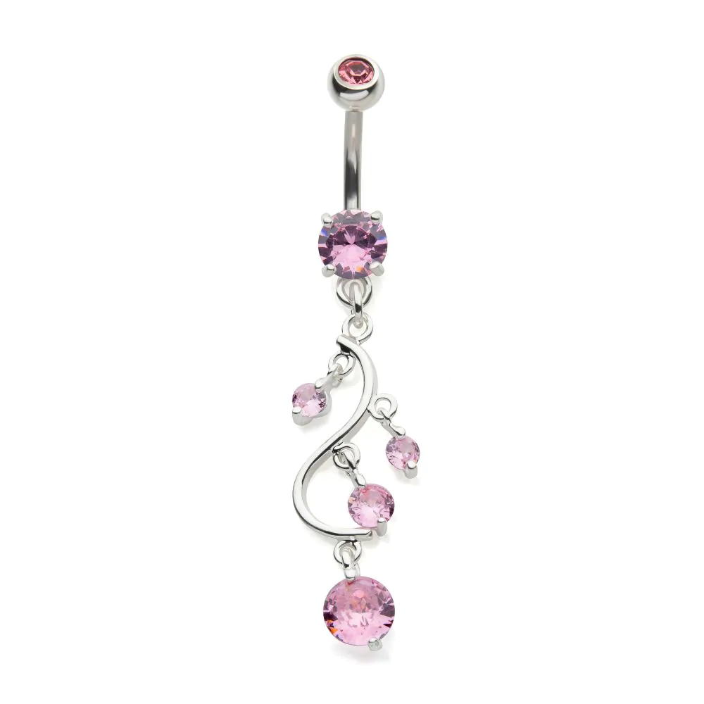 Twist With Mini Round Dangles Navel