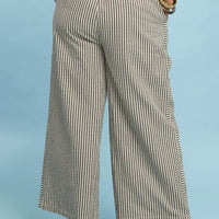 Plus Striped Wide-Leg Pants