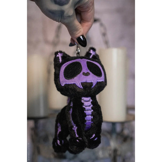 Ultra Violet Skelekitty Plush Keychain