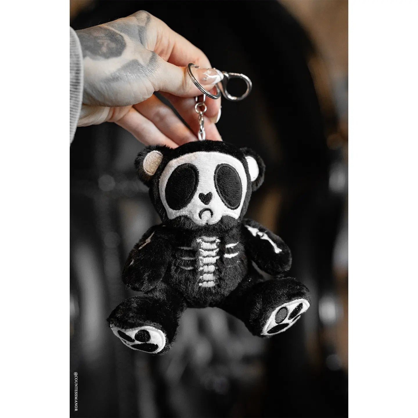 Grumpy Bones Bear Plush Keychain