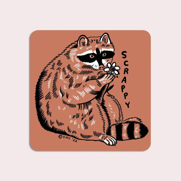 Scrappy Raccoon Vinyl Sticker