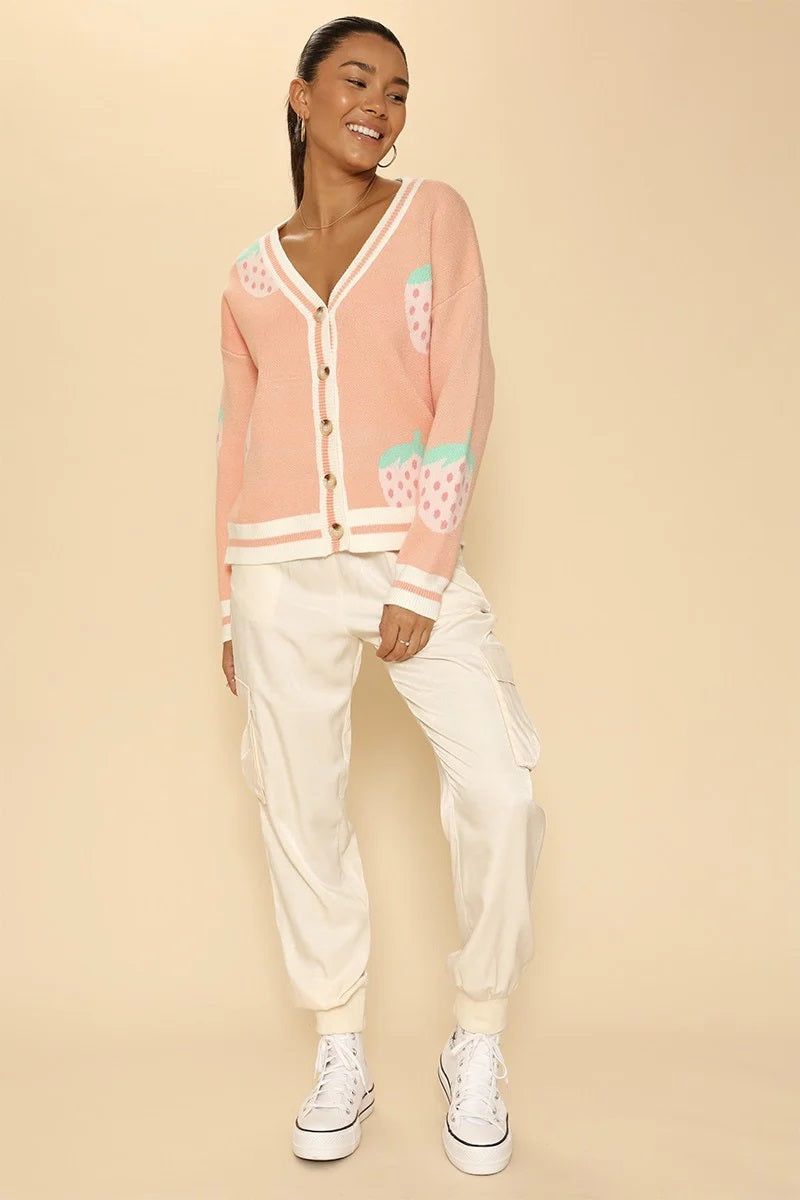 Strawberry Knit Cardigan
