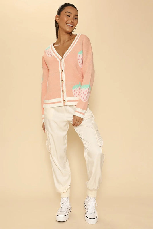 Strawberry Knit Cardigan