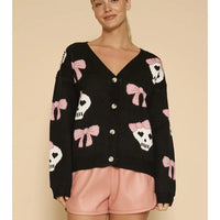 Halloween Knit Cardigan Black Multi