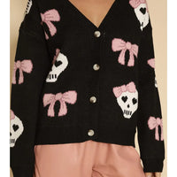 Halloween Knit Cardigan Black Multi