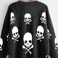Skull V-Neck Sweater