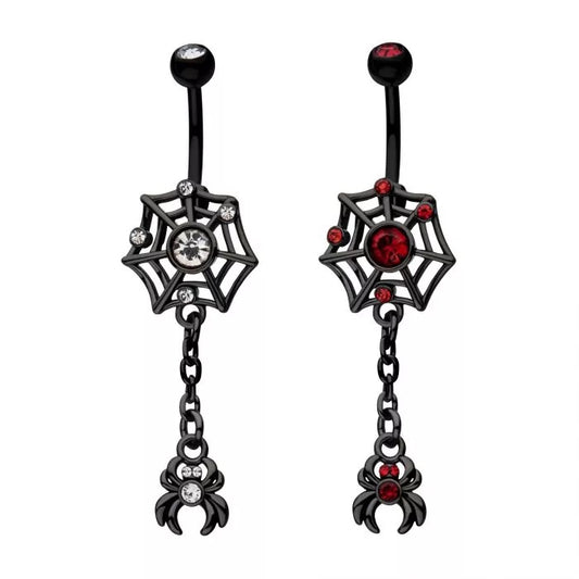 Web With Spider Dangle & Bezel Gems